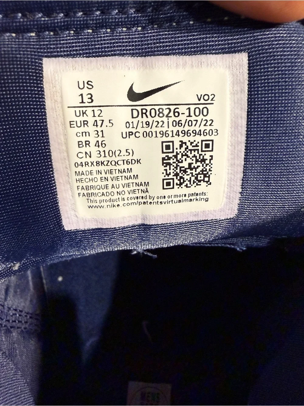 Nike LeBron Zoom 2 Midnight Navy Size 13M lightly worn no box